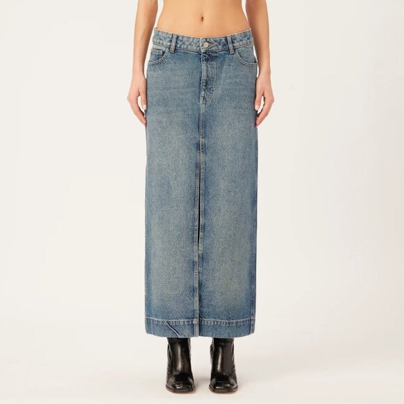 DL1961 Asra Maxi Denim Skirt Aged Mid Size 28 NEW NWT - Picture 10 of 12